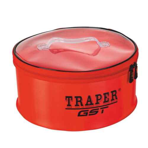 Pojemnik PCV z zamknięciem Traper GST – czerwony Ø30×14 cm
