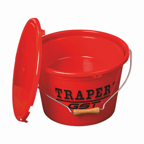 Wiadro z misą i pokrywą Traper – czerwone 18 l